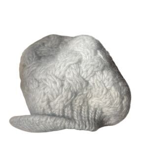 NWT Fratelli Talli Knit Visor Beanie Hat Gray Alpaca Wool Blend